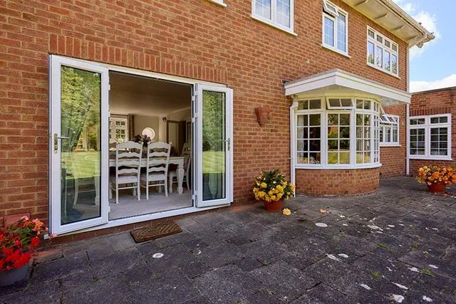 White aluminium French door