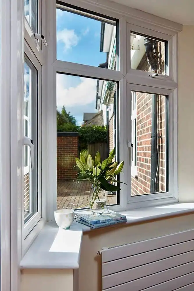 White UPVC triple glazed windows casement